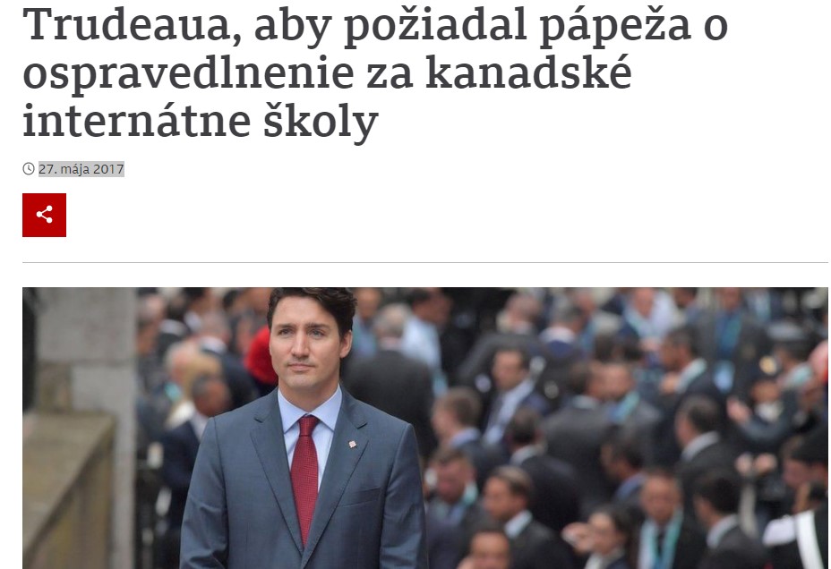 Trudeau žiada pápeža, aby sa ospravedlnil v Kanade